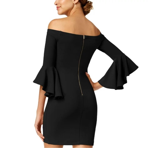 TEEZE ME Off-The-Shoulder Bodycon Dress Black Juniors size 0, Women’s XXS - Picture 2 of 16